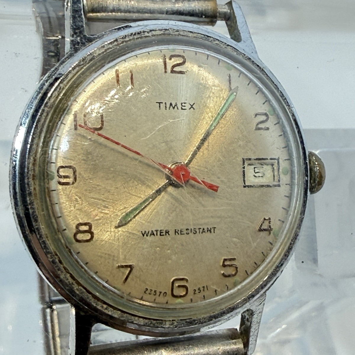 Vintage Timex Sprite Mens Watch 30mm Date 1972 Manual Wind  display picture 2