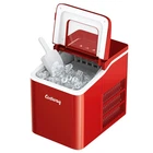 Compact Ice Cube Maker 26Lbs/24H Self-cleaning w/ Scoop Red