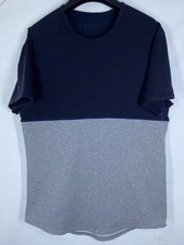 BYLT Drop Cut Shirt Mens Medium Gray Blue Performance Stretch Short Sleeve Soft