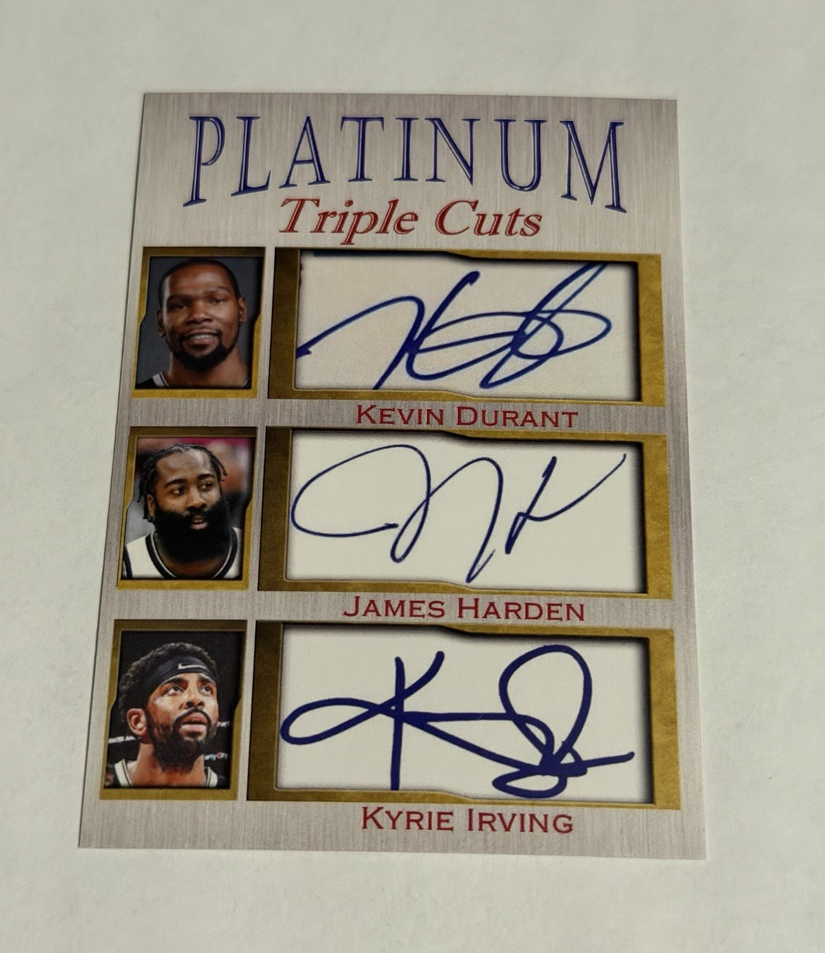 platinum triple cuts kevin durant james harden kyrie irving /1000 cut auto