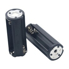 2pcs Battery Holder Black Cylindrical AAA Plastic Battery Holder Adapter for Cas