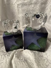 Vintage Royal Copenhagen Lotus Flower Chrystal Tea Light Candle Holder Votive