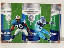 Eastern Market Brewing Detroit Lions Metal Sign - Barry Sanders - Penei Sewell