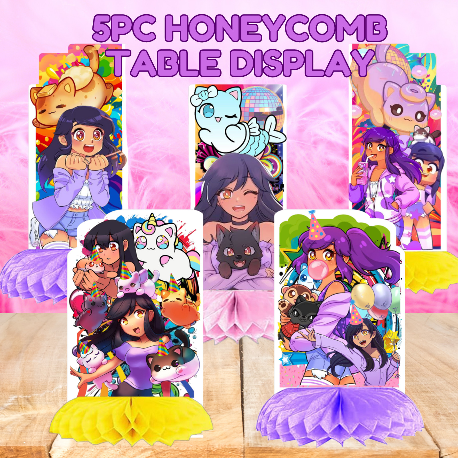 5PC HONEYCOMB TABLE DISPLAY
