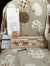 Colorful Computer Keyboard and Mouse Compatable Set for Windows Mixed Milk/Tea