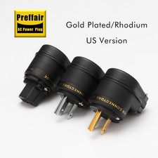 Hifi Right Angle Power Plug US Connector IEC C15 Female Rhodium/Gold Plated