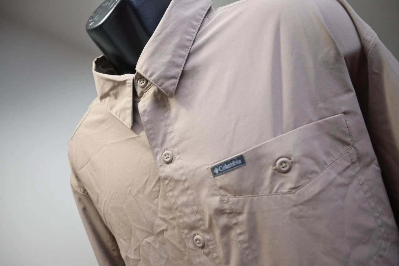 Columbia Omni-Shade Fishing Shirt Tan Breathable Long Sleeve Camping Mens 2XL