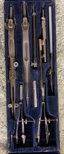 Vintage Drafting Set- D.R.P. & Swiss Pieces- 8 Pieces Plus Lead Tube
