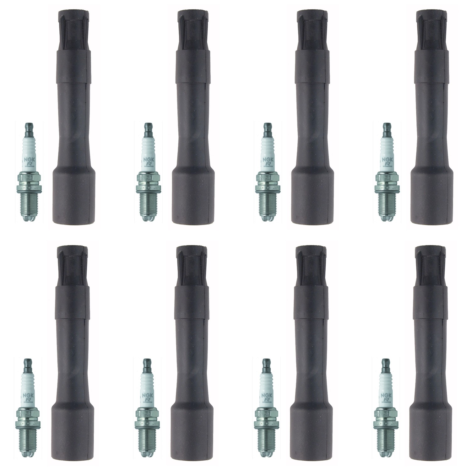 NGK 8 Laser Platinum SparkPlugs 8 CoilBoots Kit for E39 540i M5 E53 X5 E52 Z8 V8