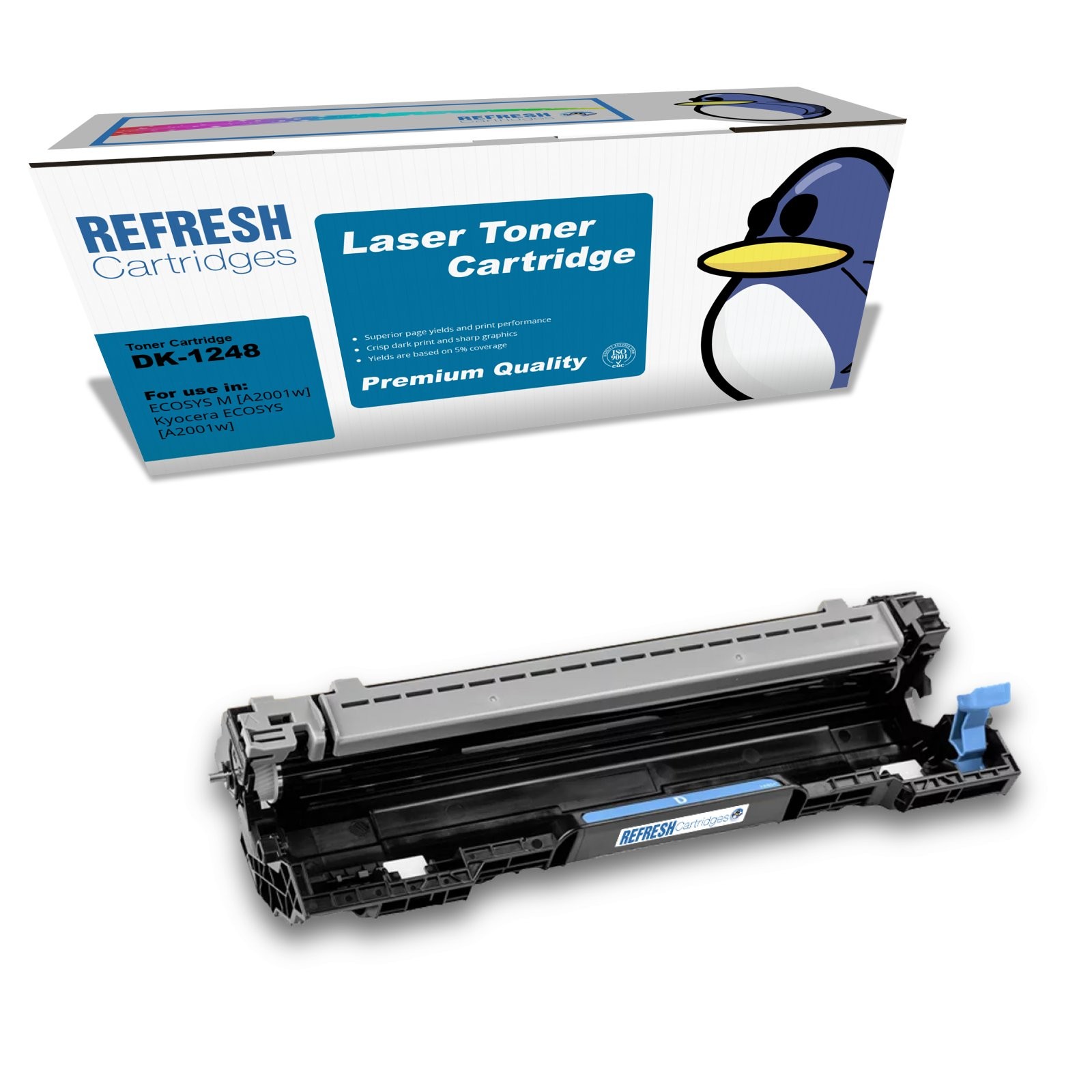 Refresh Cartridges Black Drum DK1248 Compatible With Kyocera Printers