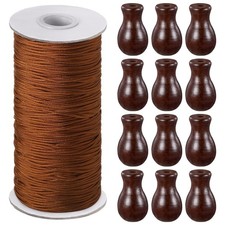 110 Yards 1.8mm Blind Cord with 12 Wood Knobs, Brown