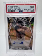 Robert Hassell 2022 Bowman Chrome #/50 GOLD ATOMIC INVICTA AUTO PSA 9