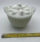 VTG Milk Glass “Chicks On Nest” (like Hen) Trinket Candy Bowl