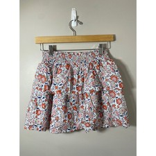 Vineyard Vines Girls Tiered Floral Skirt Size M 10-12 Smocked Waist Ruffle Lined