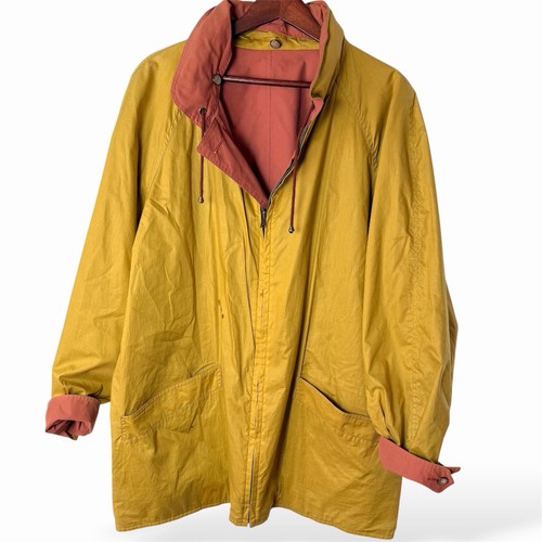 Salvatore Ferragamo, Vintage Salvatore Ferragamo Reversible Jacket Mens 50 Hood Italy Coat