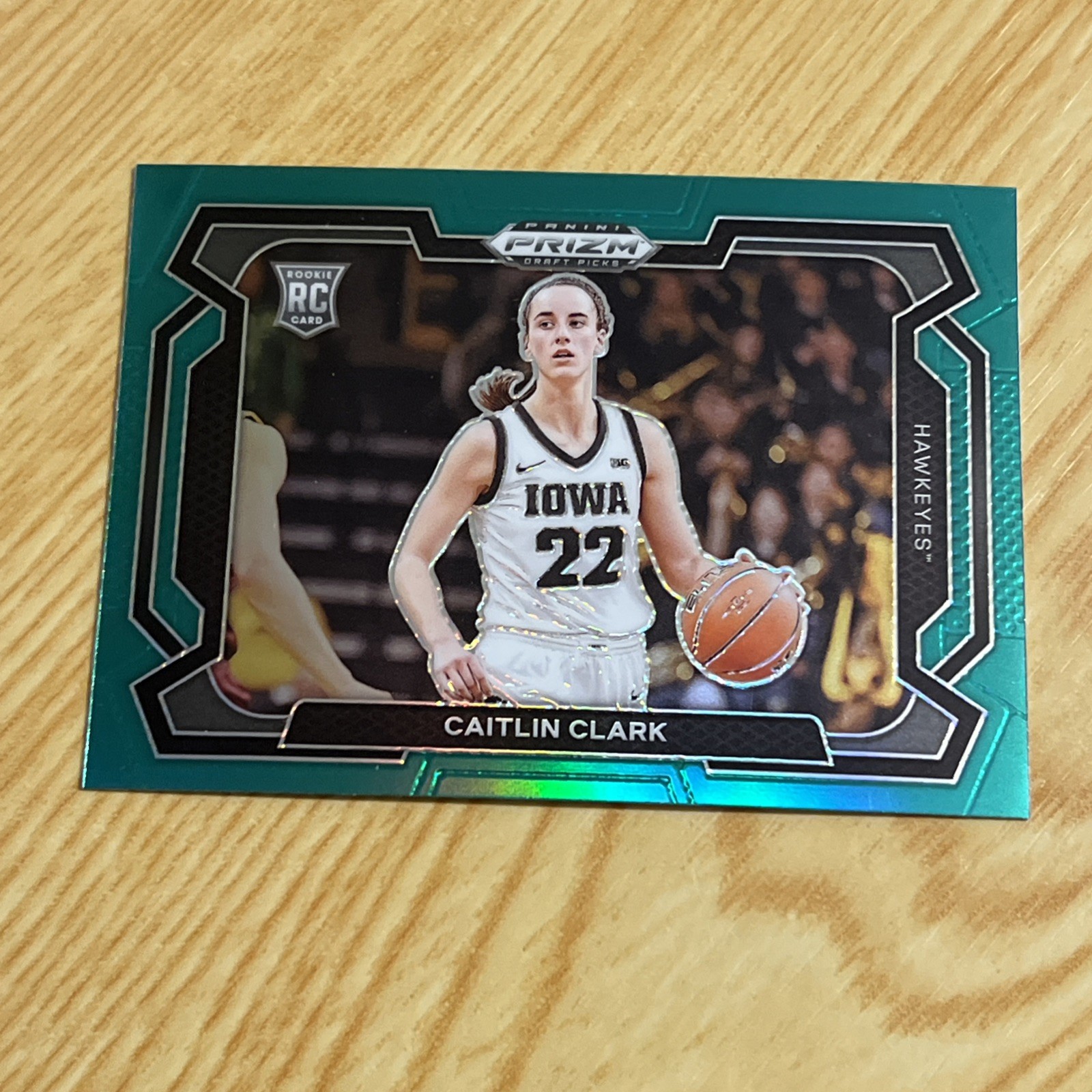 2024 Panini Prizm Draft Picks Caitlin Clark #57 RC Base Variation Green Prizm