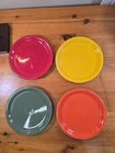 Lot of 4 Fiestaware Dinner Plates 10.5" Homer Laughlin Mixed Colors Vintage.  J1