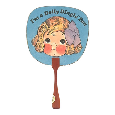 Vtg 1983 Dolly Dingle Fan Club Cardboard Hand Fan Grace Drayton House Global Art