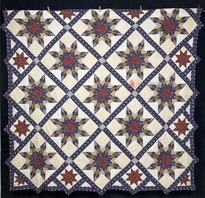 Vintage handgefertigte schöne Sterne quer durch amerikanische bunte Decke 91,7 x 89,3 Zoll
