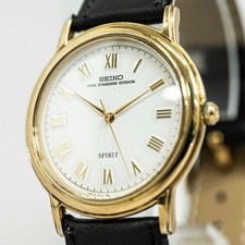 *Exc+5* Vintage SEIKO SPIRIT High Standard Version 8N41-7000 Qz Roman 33mm Men's
