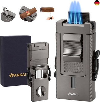 Zigarrenfeuerzeug, Multi-Tool Taschenlampe mit Schiebepoker und zigarre, Butan