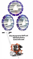 6'' Purple early entry green concrete diamond blade Husqvarna Soff-Cut 150 3pk 