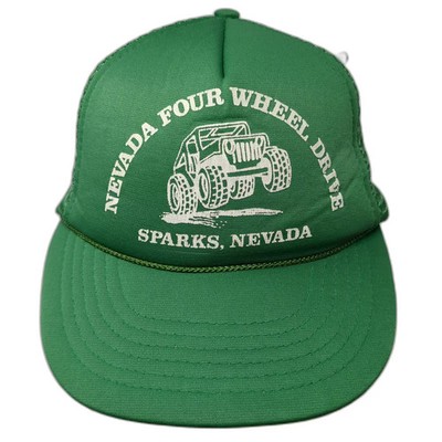 Nevada Four Wheel Drive Sparks Trucker Hat Green White Snapback OS Off-Road 4x4