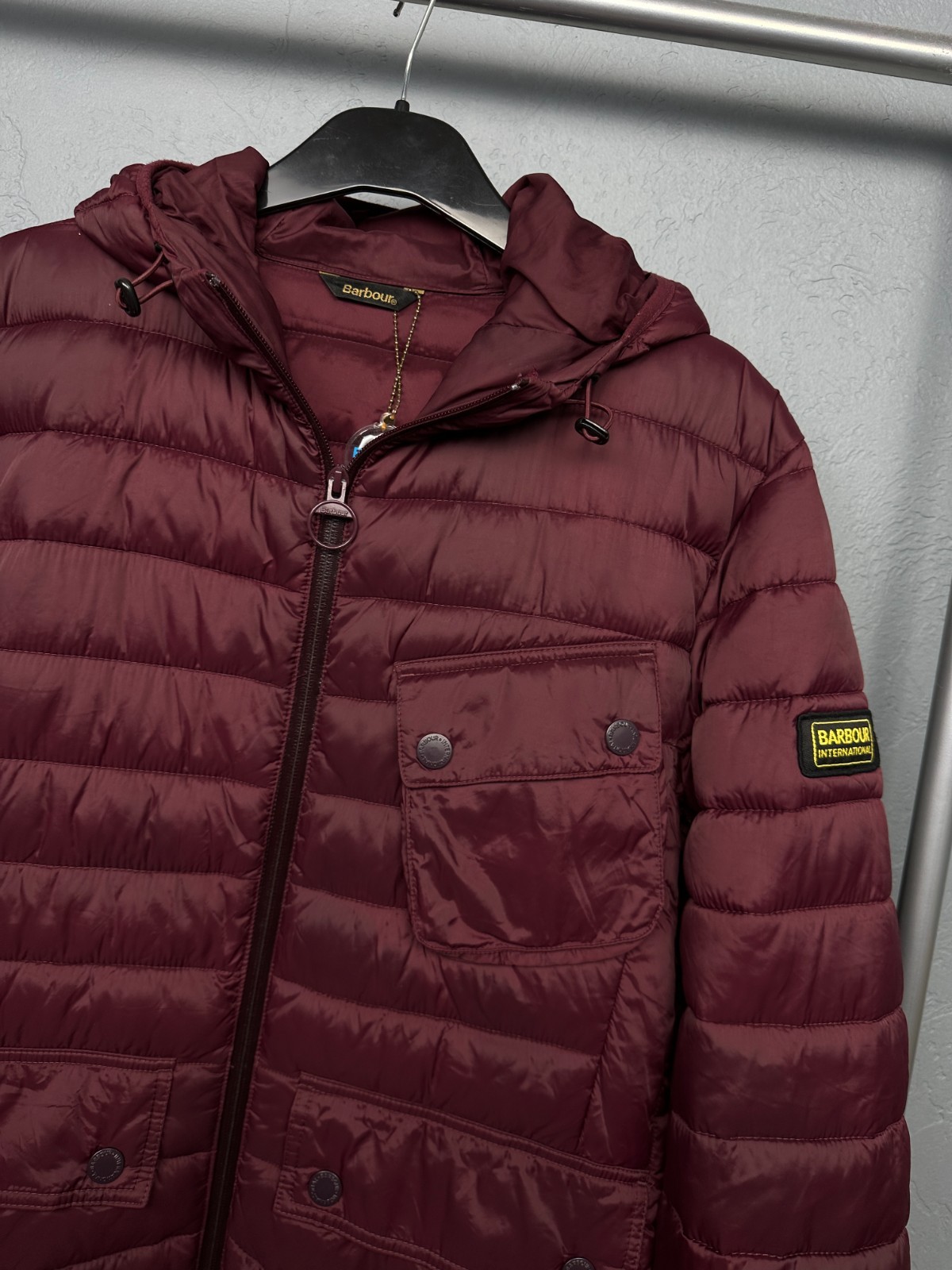 Barbour International Mens Ouston Hooded Quilted Jacket Size XL image 2