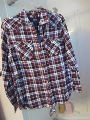 NWT women's flannel shirt Inso Collection Size L plaid SOFT