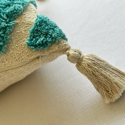 Funda de cojín acolchada moderna, fundas de almohada decorativas boho de algodón, - Imagen 3 de 3