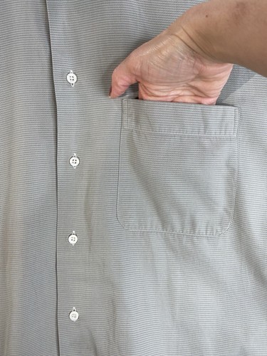 Camisa de vestir Ermenegildo Zegna para hombre 42 16,5 gris a rayas diagonales - Imagen 6 de 7