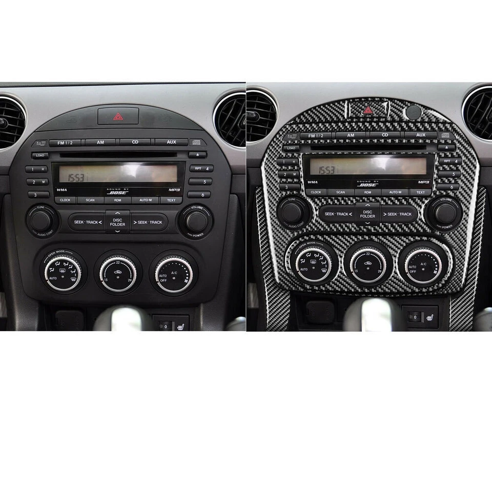 Cubierta de consola central de vinilo de fibra de carbono para Mazda MX-5 Miata 2009-2015 Foto 4 de 4