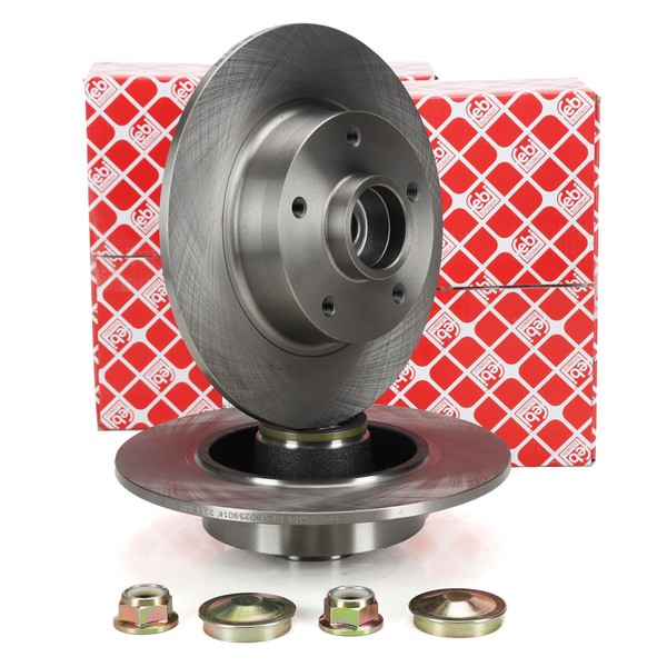 febi Bremsscheiben Ø 260Mm + Radlager FüR Renault Fluence (L3_) Megane 3 Hinten-image
