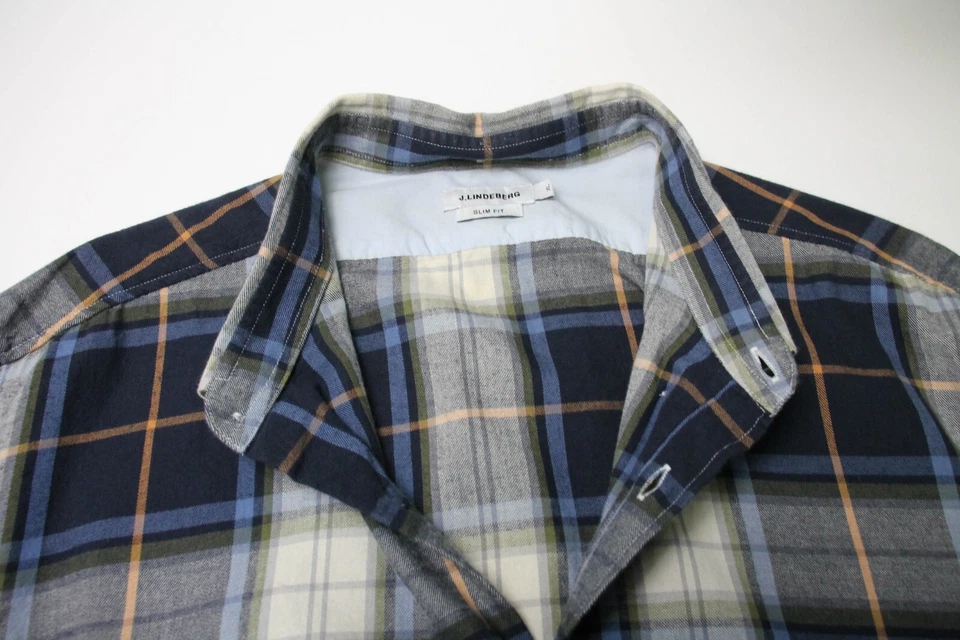 J.Lindeberg Benny Slim Patterned Flannel Chemise Homme XL Décontracté Plaid - Photo 4/4