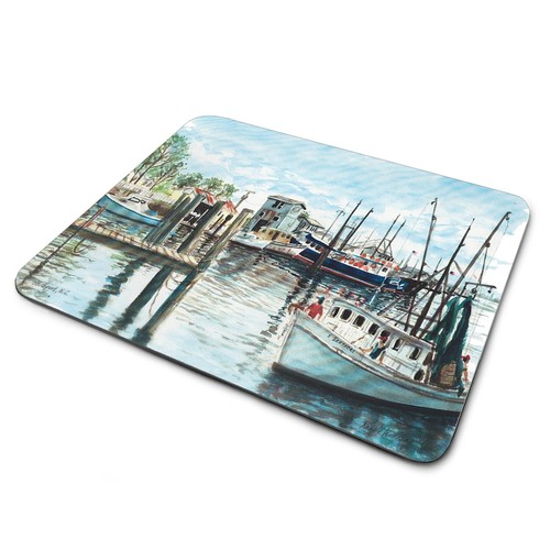 Shrimp Boat Coming Into Southport NC Ronald William Coastal NC Artist Mouse Pad - Picture 2 of 4