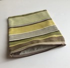 Handmade Zippered Cotton Cosmetics Travel Storage Pouch Green Yellow Stripes — photo 4