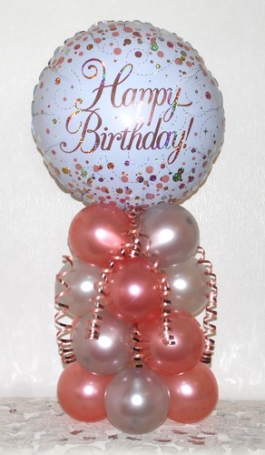 HAPPY BIRTHDAY FEMALE - ROSE GOLD - FOIL BALLOON DISPLAY - TABLE CENTREPIECE - Picture 2 of 3