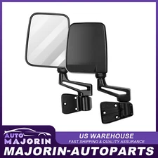 Manual Left+Right Side View Black Door Mirrors For 87-02 Jeep Wrangler Pair Set