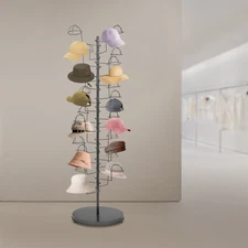 Metal Hats Display Stand Hat Storage Stand With 30 Hooks Freestanding Hat Rack