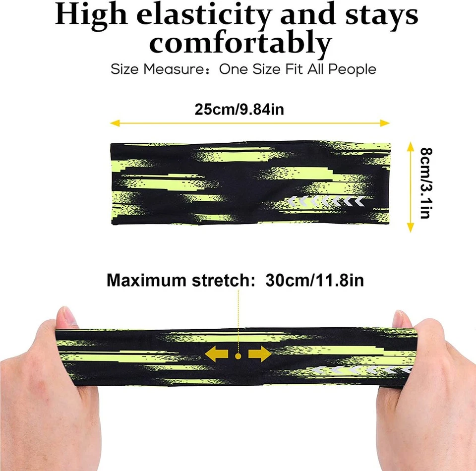 Diadema deportiva reflectante que absorbe la humedad para el cabello para correr ciclismo yoga Foto 3 de 4