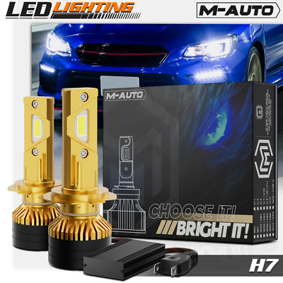 2x H7 6500K Headlight LED Bulb Kit High/Low Beam Fog Lighting DRL w/Cooling Fan