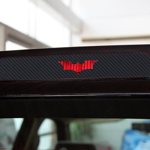3Pcs/Set 3D Batman Carbon Fiber Stickers Brake Tail Light Decals Car Accessories - Foto 4 di 12