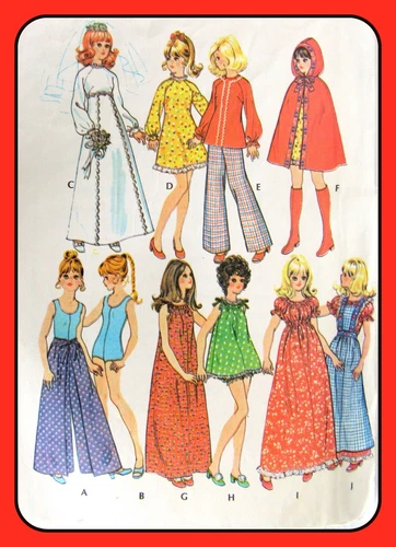 11½" TEEN Doll Clothes BRIDAL Trousseau McCall's 3429 Vtg 1972 ORIGINAL Pattern