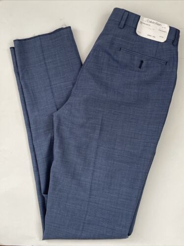 NWT Calvin Klein Blue Mabry Dress Pants 34 x 33 Unfinished Hem
