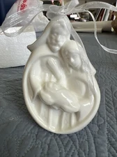 Ceramic Holy Family Nativity Table Top Figurine/Ornament Light Up New! in Box