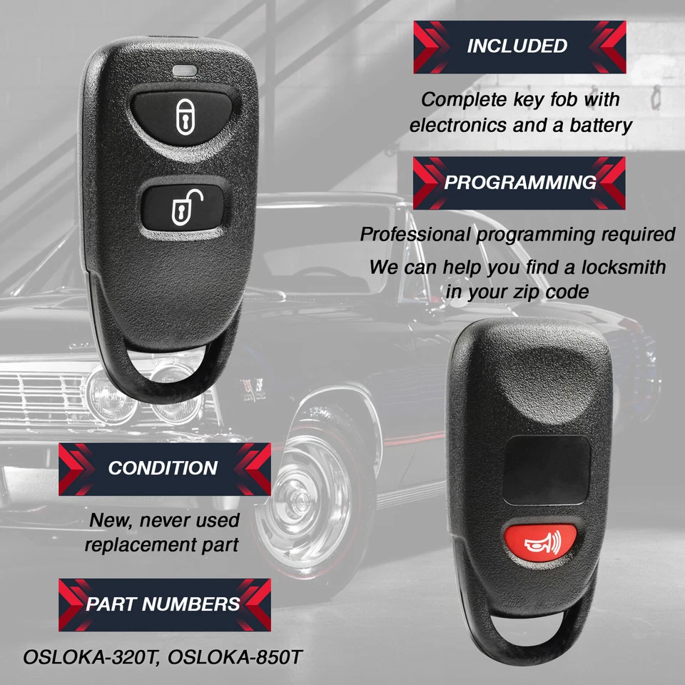 2 Remote Fob for 06 07 08 09 2010 2011 2012 2013 2014 Kia Sportage (PINHA-T036) Foto 4 de 4