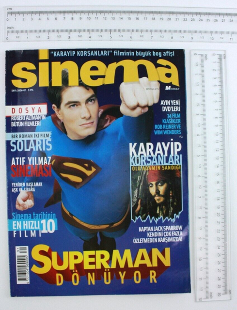 SINEMA #7 Turkish Cinema Magazine 2000s SUPERMAN COVER Pirates of the Caribbean SINEMA #7 Turkish Cinema Magazine 2000s SUPERMAN COVER Pirates of the Caribbean