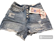 Ymi Distressed Highrise Nwt Button Up Shorts Size 1/25