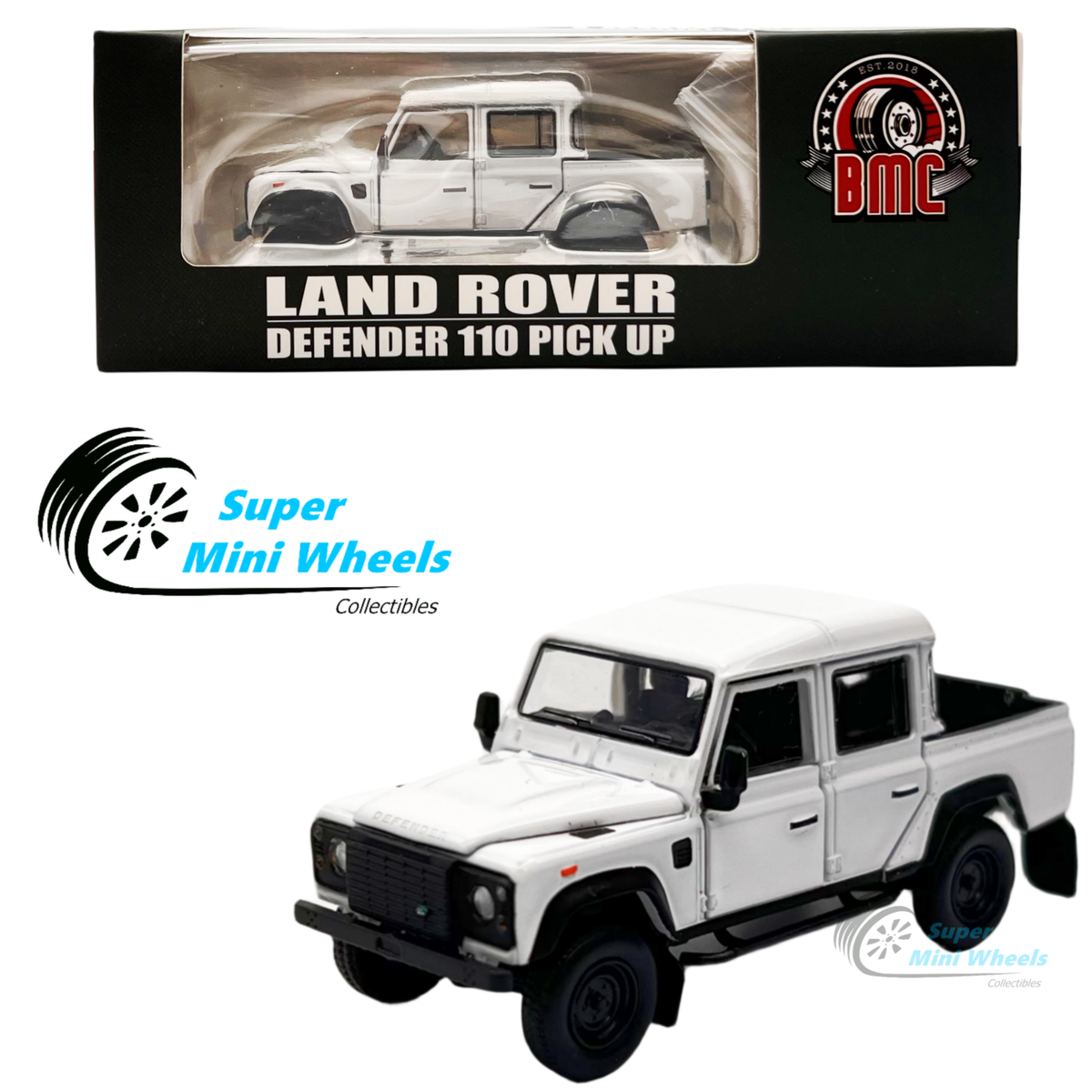 BM Creations Land Rover Defender 110 2016 – Scala 1:64 – Bianco Con Accessori