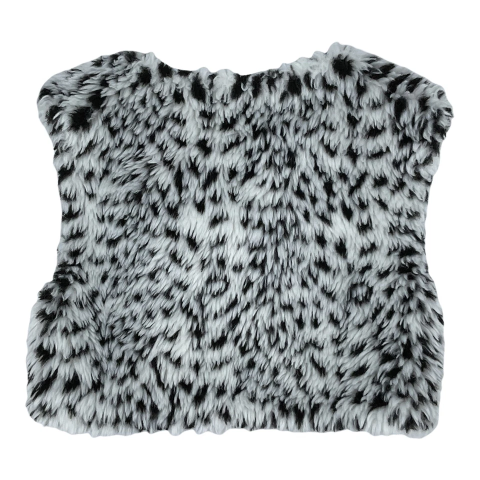 Chaleco Corto Piel Sintética Estampado Animal 3T Cierre a Presión Vacaciones Escuela Navidad Foto 4 de 4